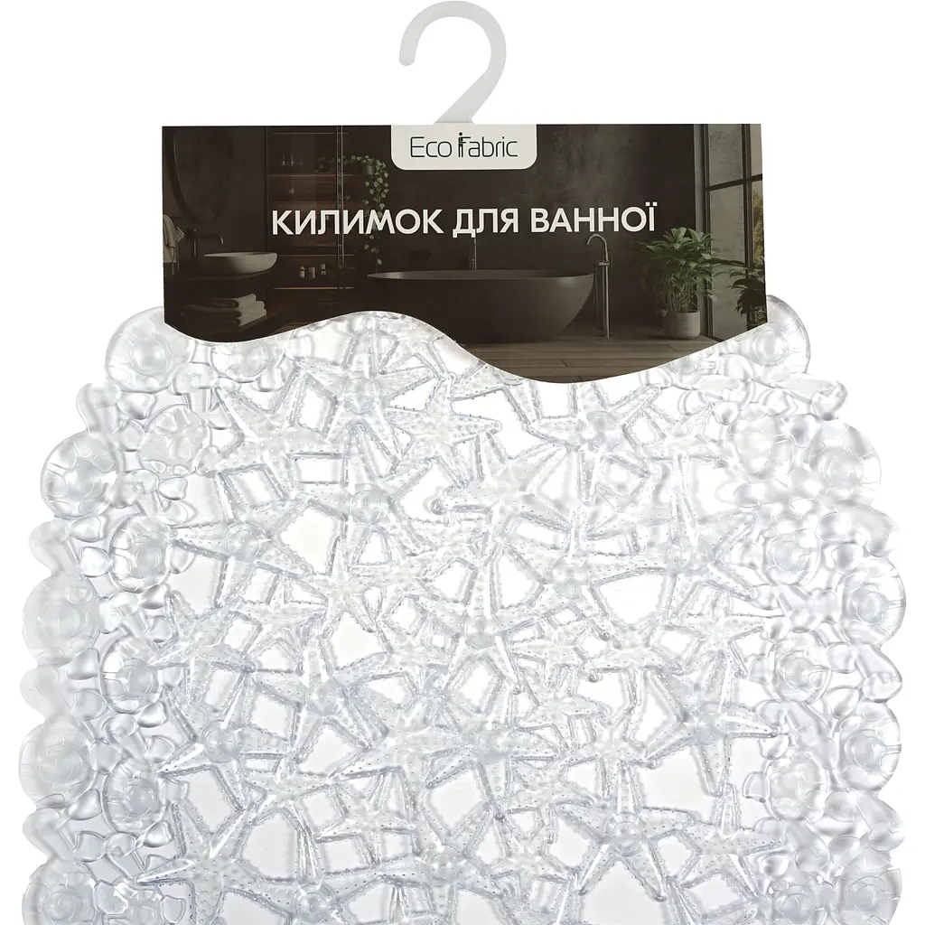 Килимок для ванної Eco Fabric Морська зірка 68х37 см прозоро-білий (6837-005) - фото 5
