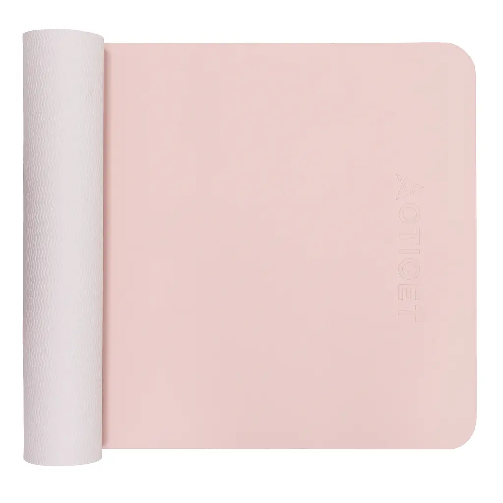Килимок спортивний Actiget TPE 183 x 61 x 0.6 см для йоги та фітнесу ACT0023 Pink/Grey - фото 6