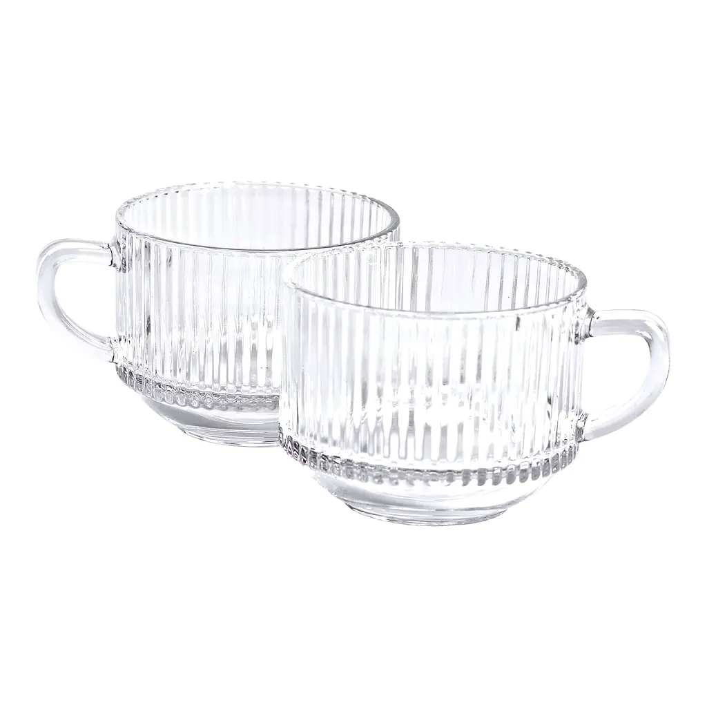 Набір чашок скляних Yiwu 2 шт. 450 мл strips HP-YH-60 - фото 2