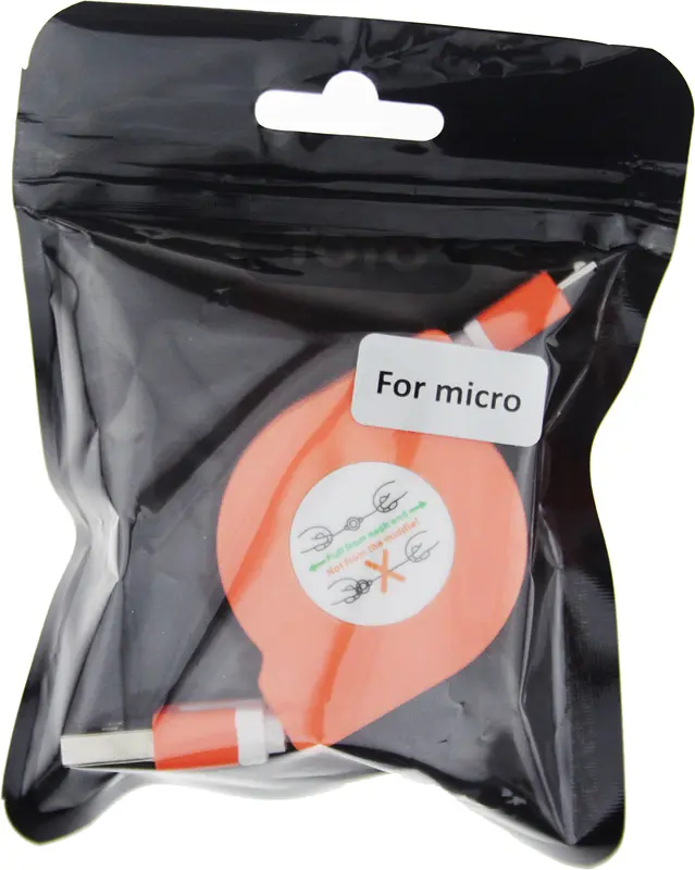 Кабель TOTO TKX-66 Flat USB cable microUSB 1m Orange - фото 2