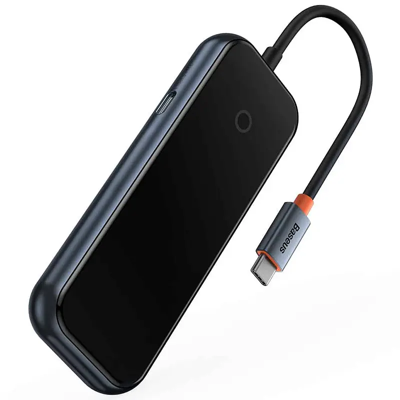 Перехідник Baseus Hub AcmeJoy 4-Port Type-C (USB3.0*3+Type-C PDData*1) (WKJZ) Dark Gray - фото 3