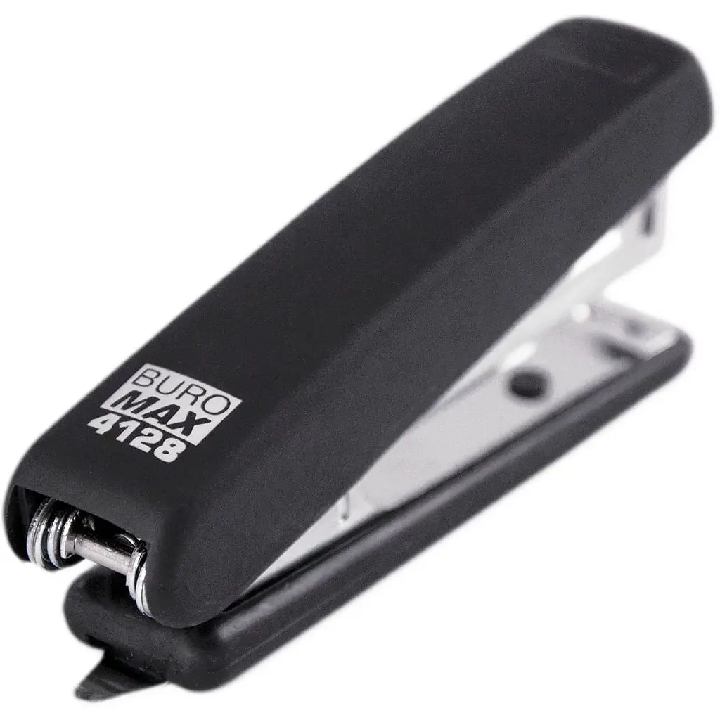 Степлер Buromax Rubber Touch пластиковий №10, 12 аркушів чорний (BM.4128-01) - фото 2