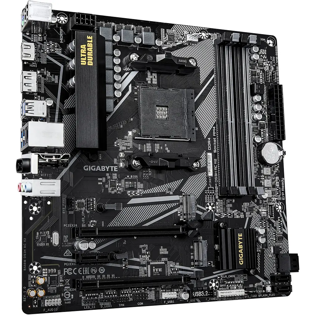 Материнская плата Gigabyte B550M DS3H AC R2 Socket AM4 - фото 3