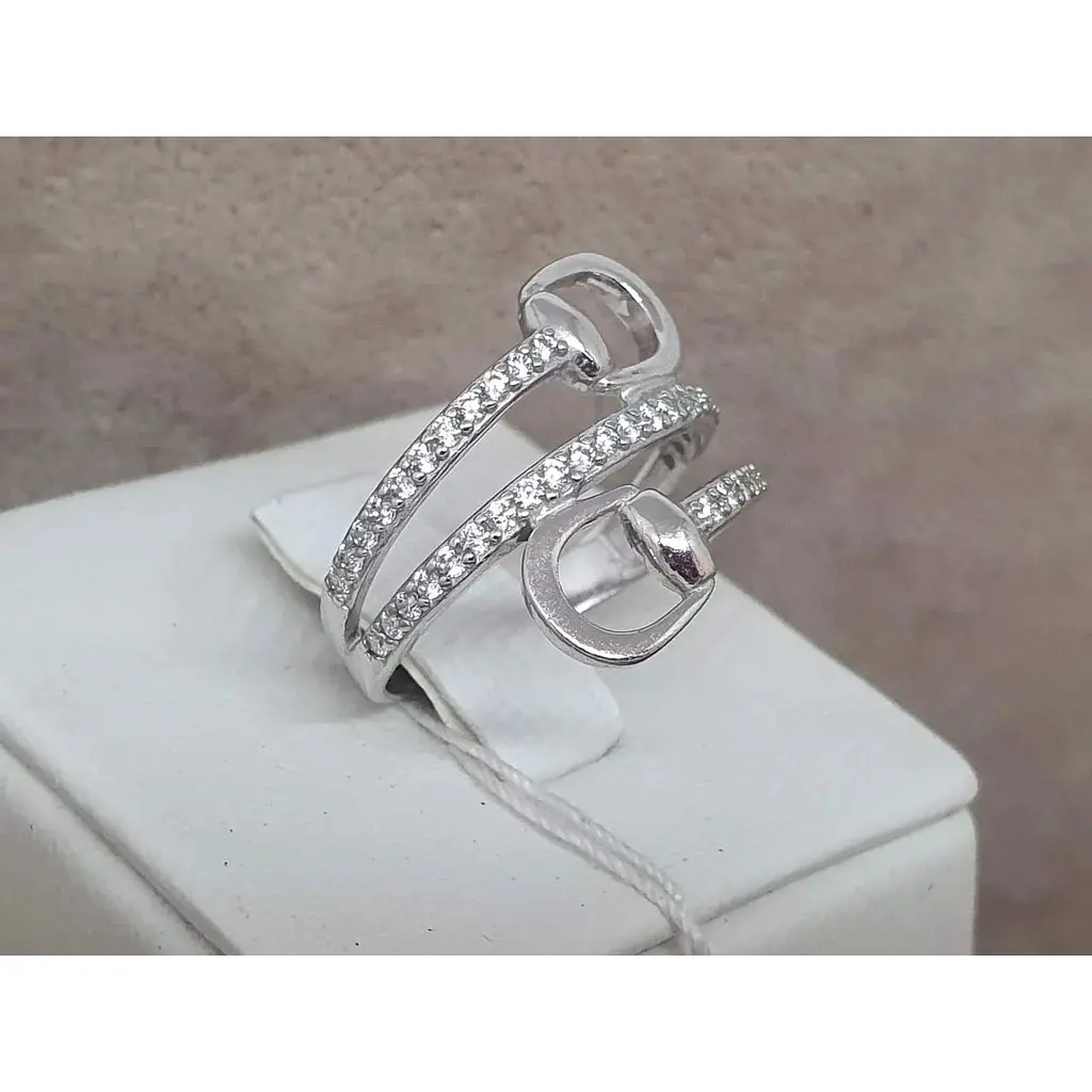 Серебряное кольцо Агни Грона с фианитами. 1621/1Р-CZ 17 - фото 3