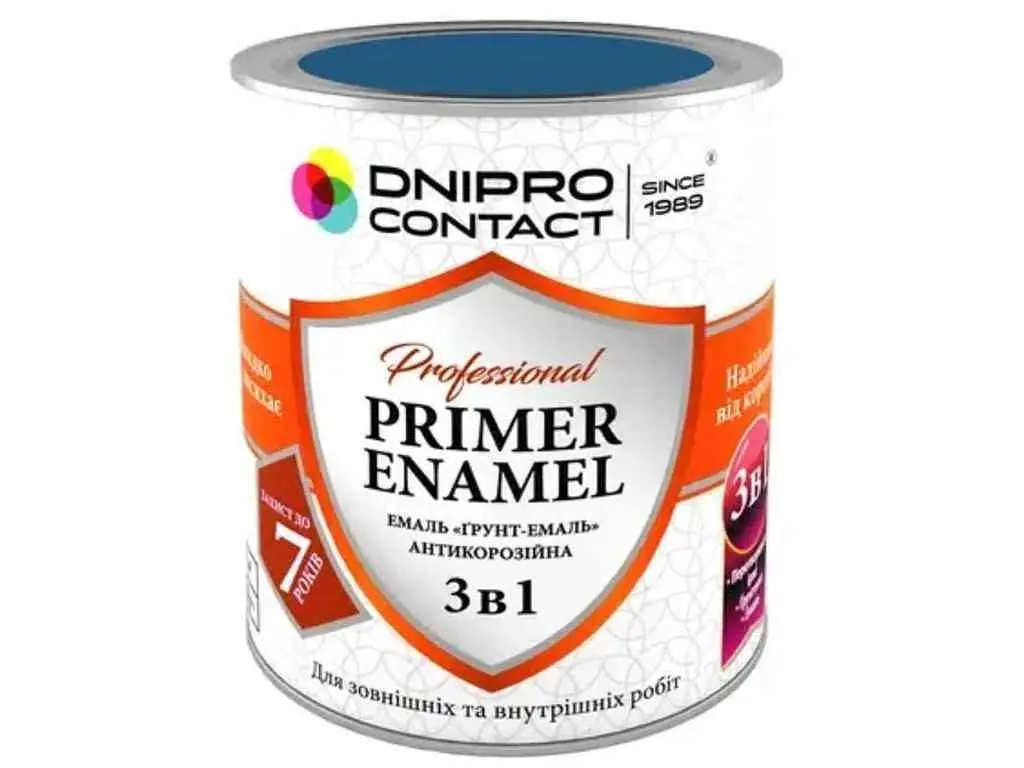 Грунт-емаль DNIPRO CONTACT синій 0.9кг 3 в 1