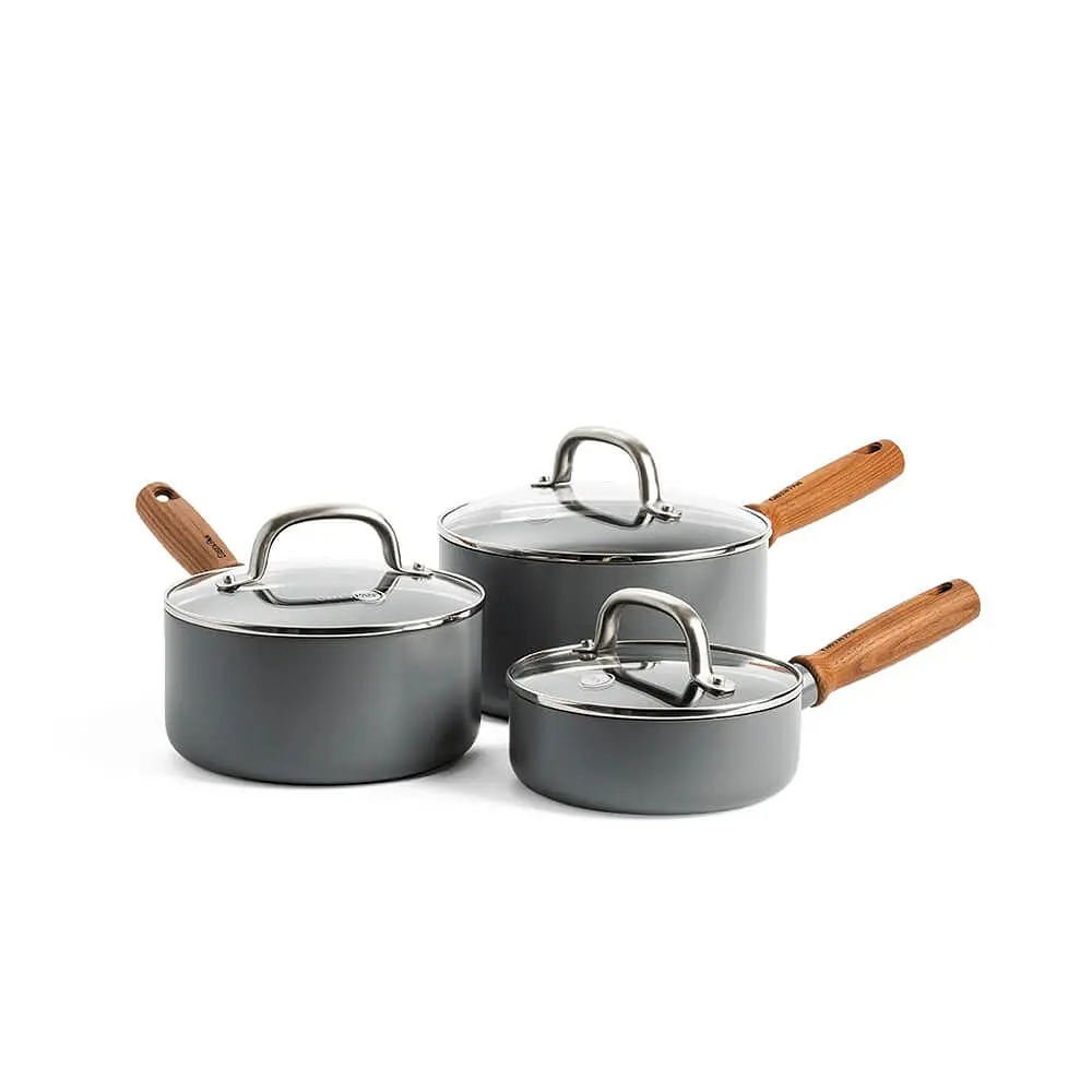 Набір ковшів з кришками GreenPan Mayflower Pro, 16/18/20 см, 1,05/2,1/3,1 л з керам. покриттям - фото 4