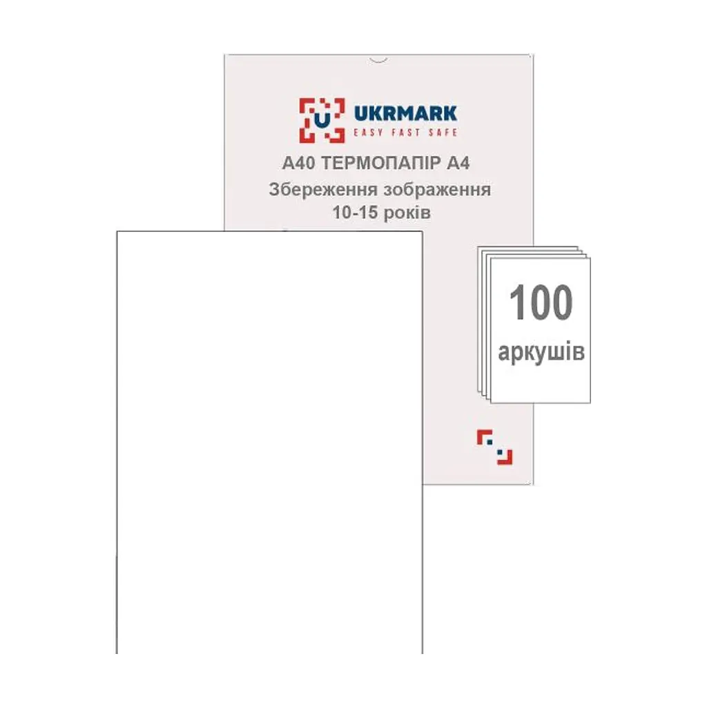 Термопапір для факсу UKRMARK A40, А4 Premium, 100л. 210*297мм (900780) - фото 3