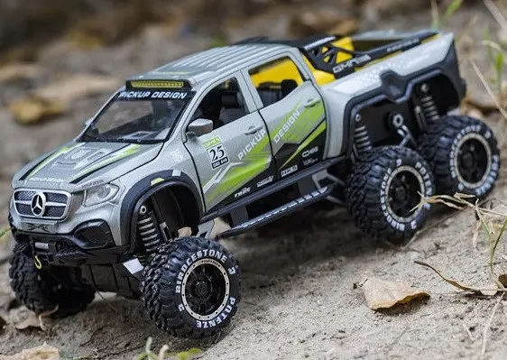 Колекційна металева модель пікапа АвтоЕксперт Mercedes-Benz X-Class EXY 6x6 з інерцією, світлом та звуком 1:32 - фото 5
