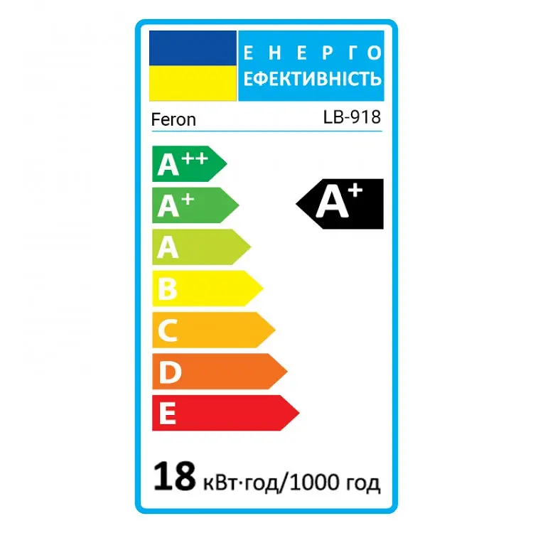 Лампа світлодіодна Feron LB-918 A65 230V 18 Вт 4000K E27 (1871) - фото 2