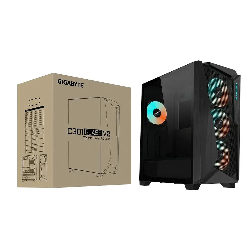 Корпус Gigabyte C301 Glass V2 Black без БЖ (C301G V2) - фото 8