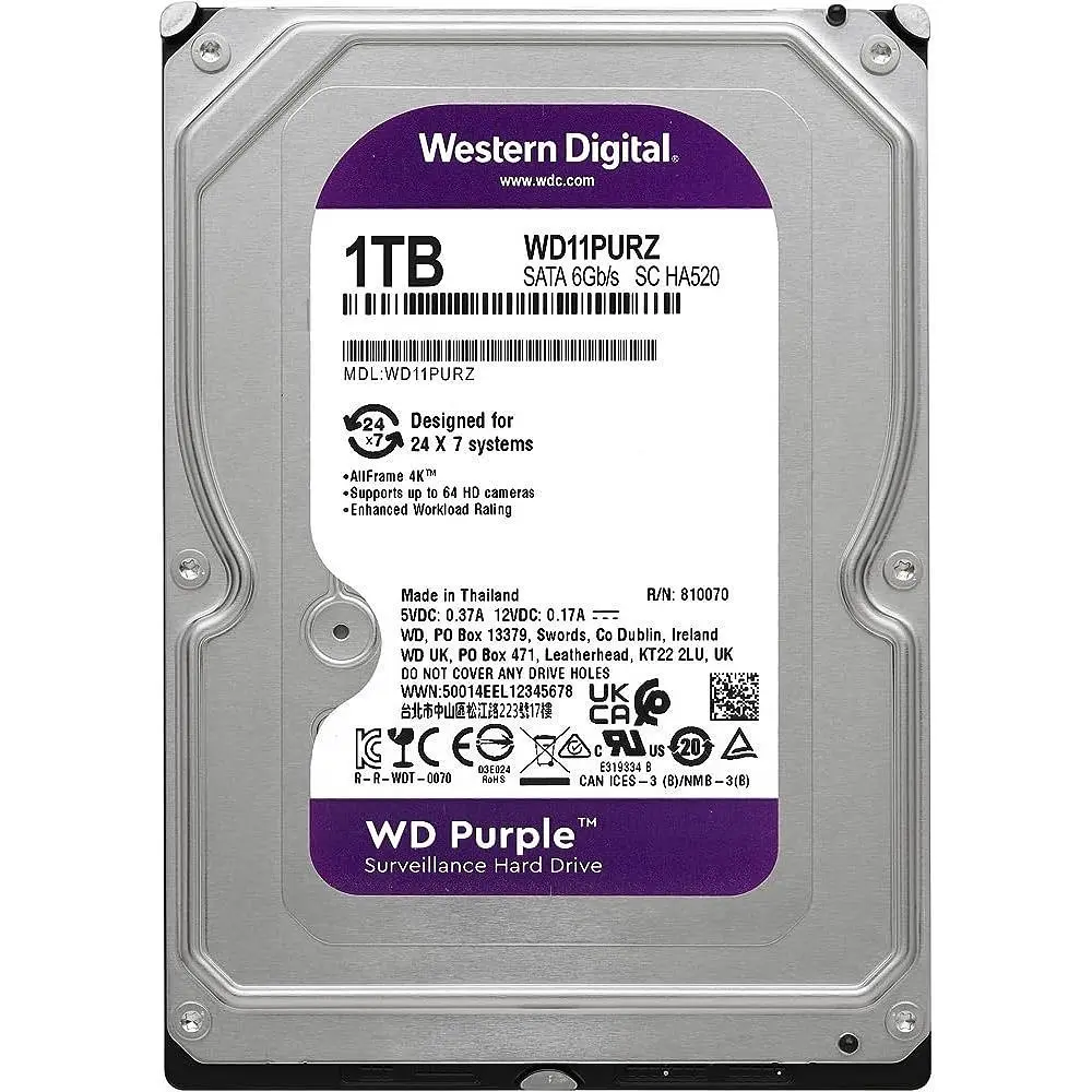 Жесткий диск 3.5` WD Purple 1TB SATA 64MB (WD11PURZ) [141142] - фото 3