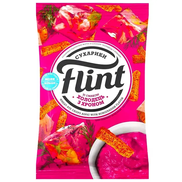 Сухарики Flint пшенично-житні Холодець з хроном 60 г