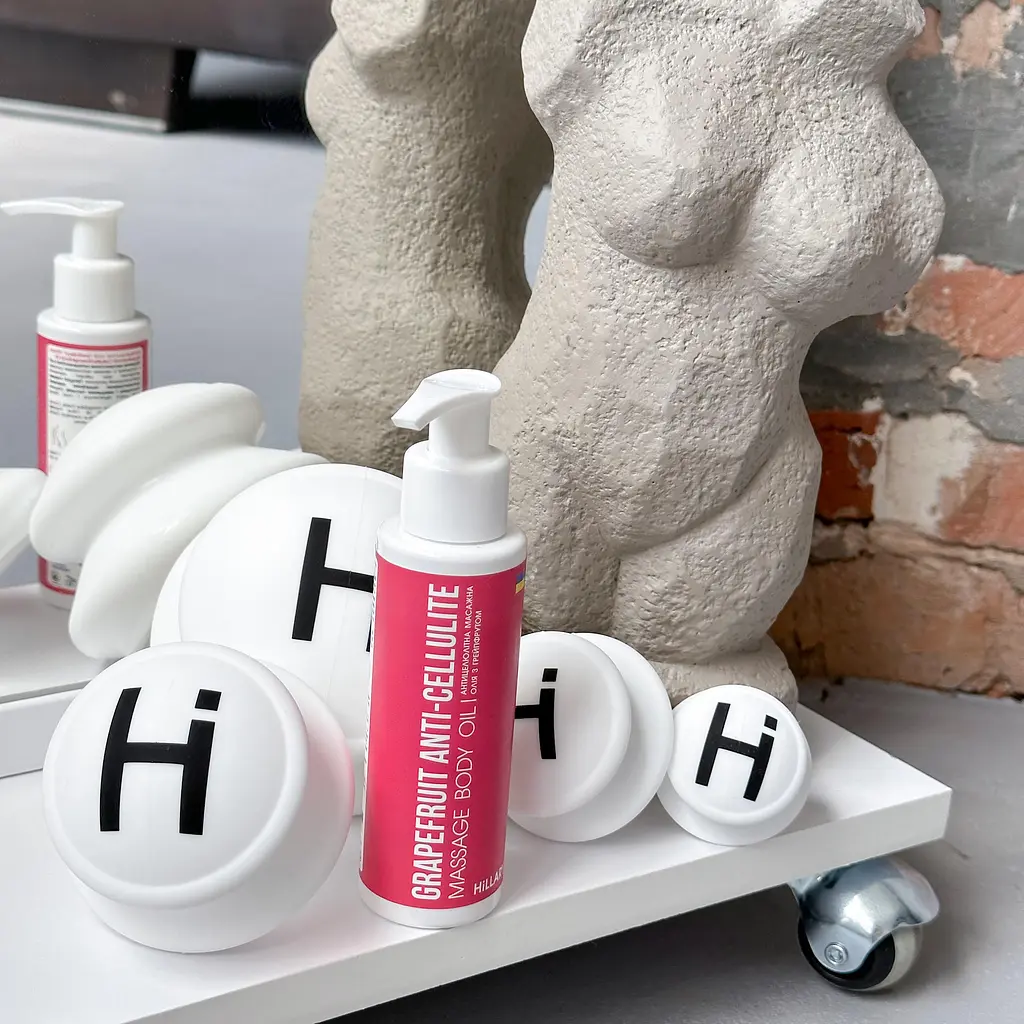 Антицеллюлитный массажный набор + Охлаждающий скраб для тела Hillary - фото 4