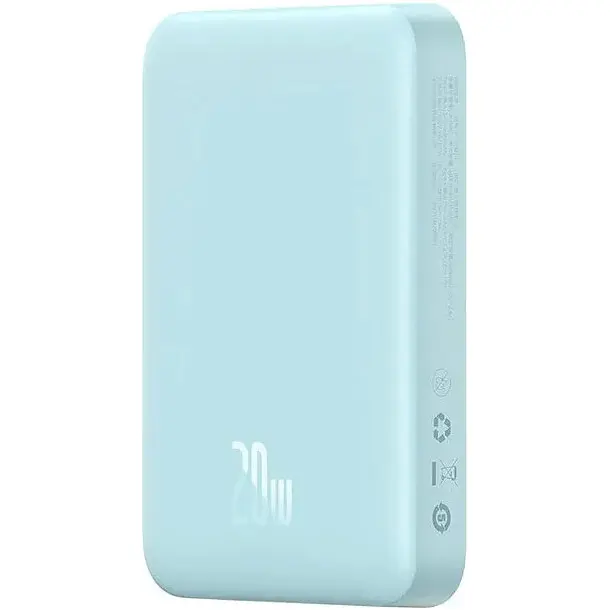 Зовнішній акумулятор Baseus Magnetic Mini Wireless Fast Charge Power Bank 10000mAh 20W Blue (PPCX110103) [102123] - фото 3