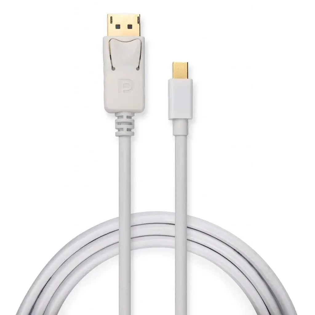 Кабель мультимедійний miniDisplayPort M to Display Port M 1.8m 4K white Vinga (VCPMDPDP1.8WH)