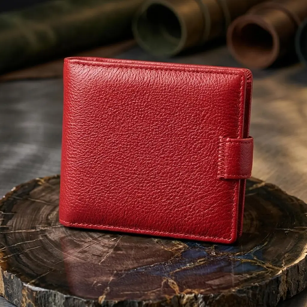 Жіночий трендовий гаманець із натуральної шкіри ST Leather 22555 червоний - фото 4