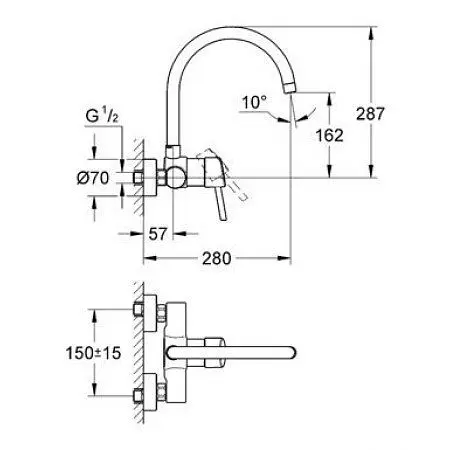 Змішувач для кучні Grohe Concetto 32667001, Хром - фото 2