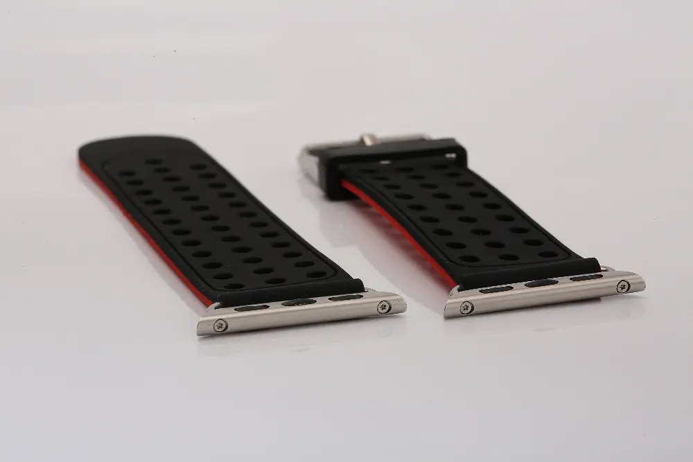 Двойной ремешок Primo с перфорацией для Apple Watch 42 мм, 44 мм, 45 мм Black Red - фото 5