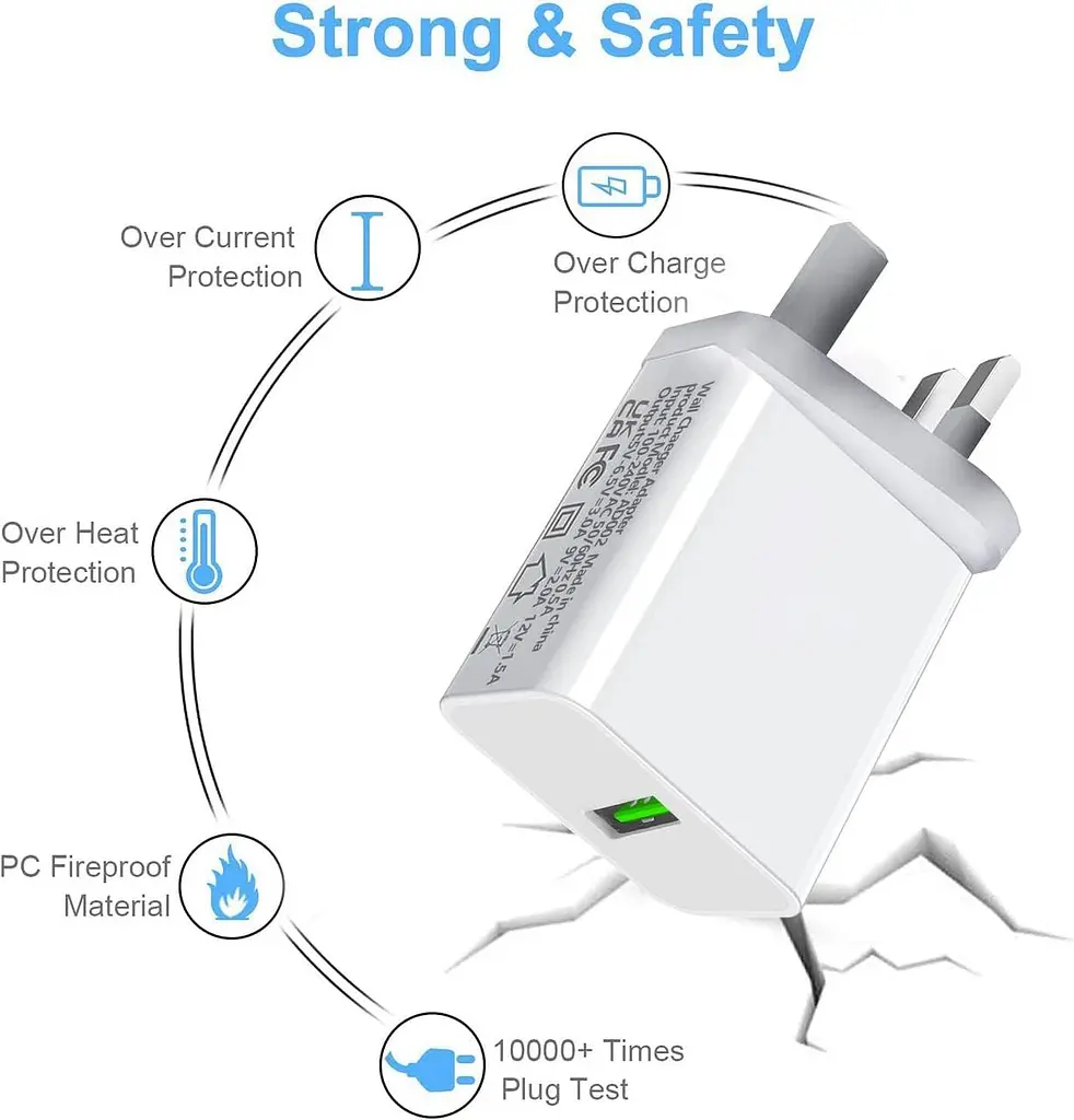Зарядний адаптер 18W QC3.0 з кабелем Micro USB 2 м для Samsung, Huawei та Motorola - фото 2