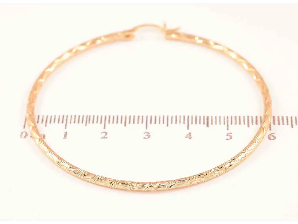 Сережки Xuping Позолота 18K кільця конго "Декоративний візерунок" ø 6см 270619 - фото 2