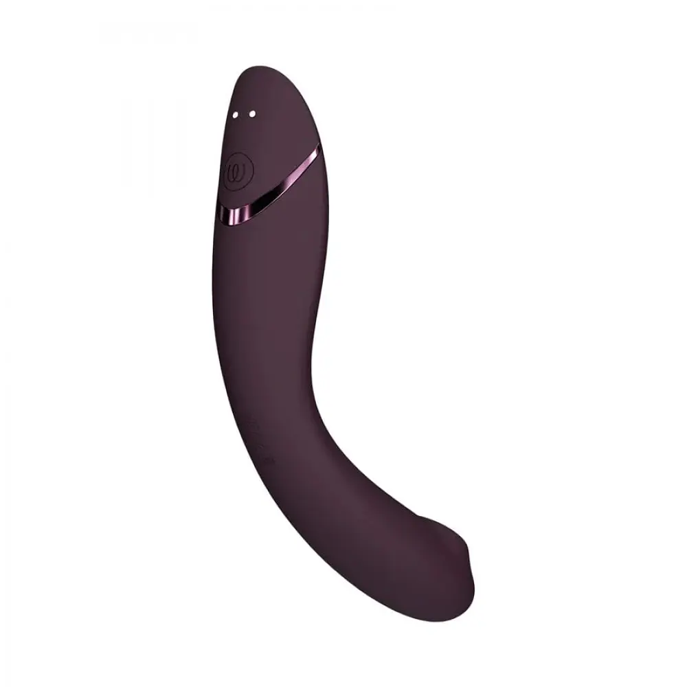 Лубрикант Womanizer OG + 50 мл - Вибратор для точки G c вакуумной стимуляцией, 17.6х3.9 см баклажановый - фото 4
