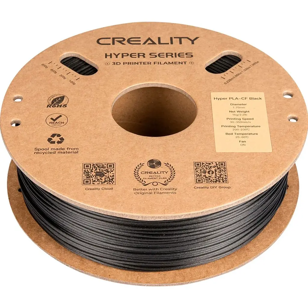 Філамент для 3D-принтерів Creality Hyper PLA-CF 1kg Black (3301060015) [169175] - фото 3