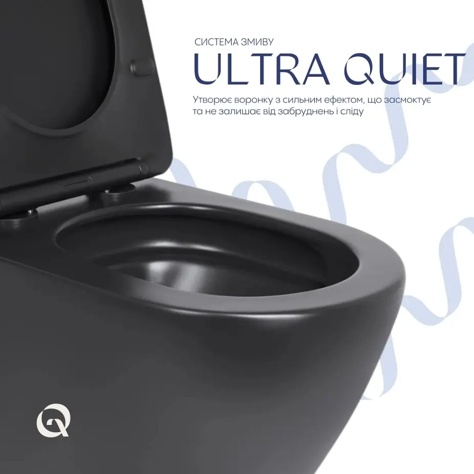 Унітаз підвісний Qtap Robin New Ultra Quiet, з сидінням Slim Duroplast/ Soft-close/ Quick Release QT13332381АSMB - фото 4