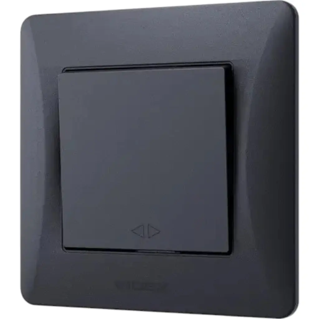 Вимикач одноклавішний Videx Binera проміжний чорний графіт 1 шт. - фото 2