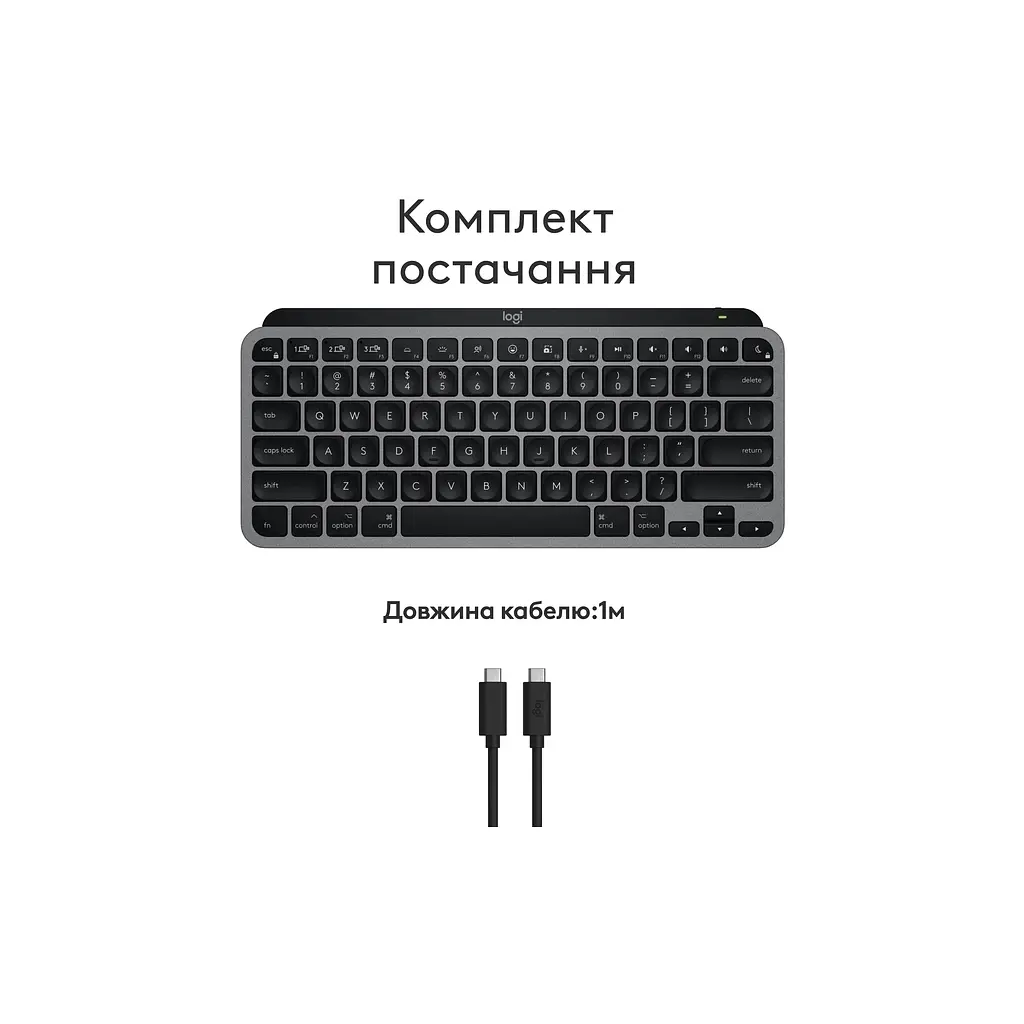 Клавіатура Logitech MX Keys Mini для MAC Wireless UA Space Grey (920-012652) - фото 4