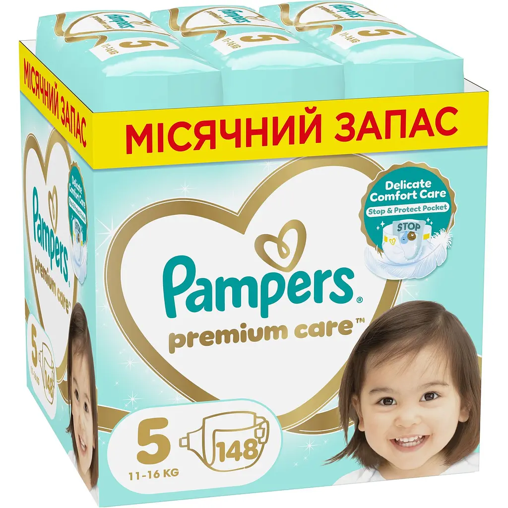 Набор подгузников Pampers Premium Care 5 (11-16 кг) 148 шт. - фото 2