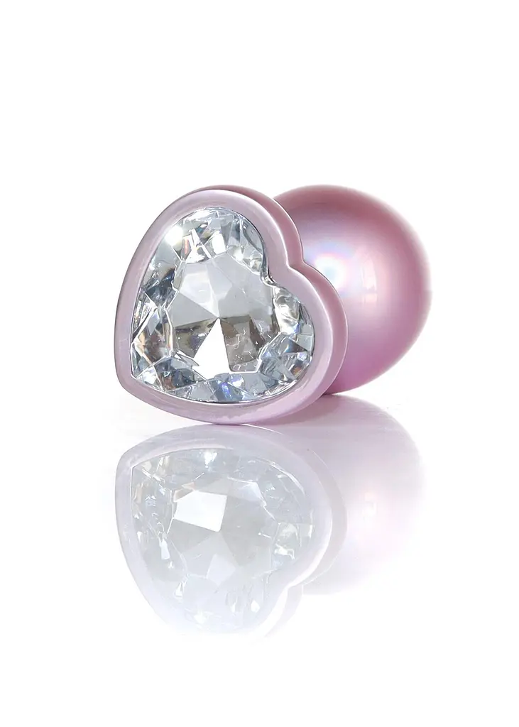 Анальная пробка B - Series HeavyFun Jewellery Pearl Pink Heart Plug S 7 см (прозрачный) - фото 7