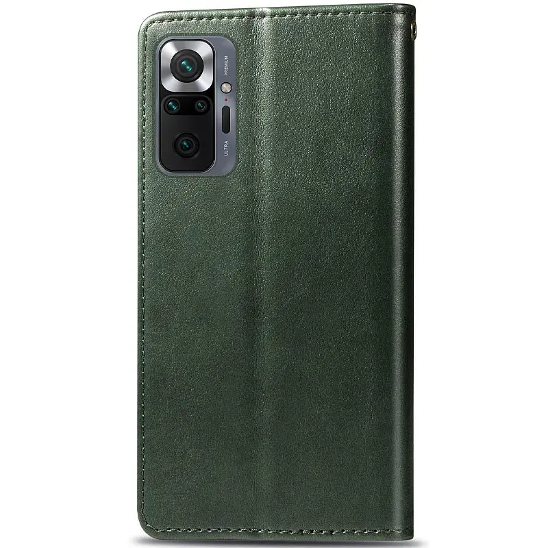 Шкіряний чохол-книжка GETMAN Gallant (PU) для Xiaomi Redmi Note 10 Pro / 10 Pro Max Зелений - фото 4