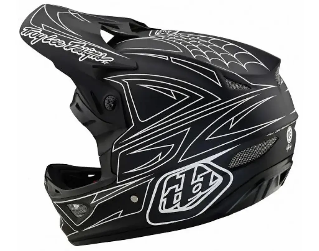 Велошлем Troy Lee Designs D3 Fiberlite SpiderStripe Black M (1106-198550023) - фото 2