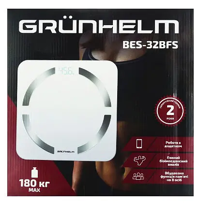 Весы для пола Grunhelm BES-30BFS домашние весы для взвешивания Белые - фото 2
