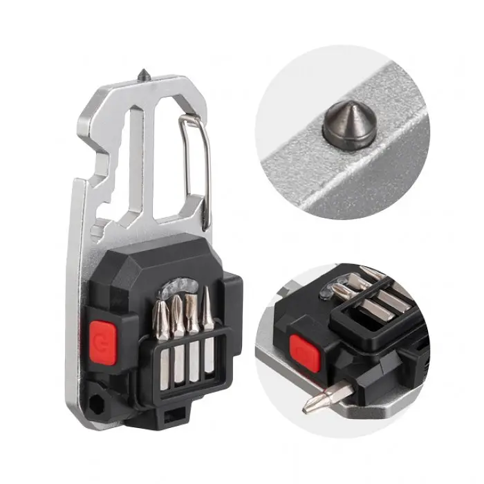 Ліхтар брелок Intertool STORM LB 0161 акумуляторний мультиінструмент з карабіном з відкривачкою з викрутками - фото 5