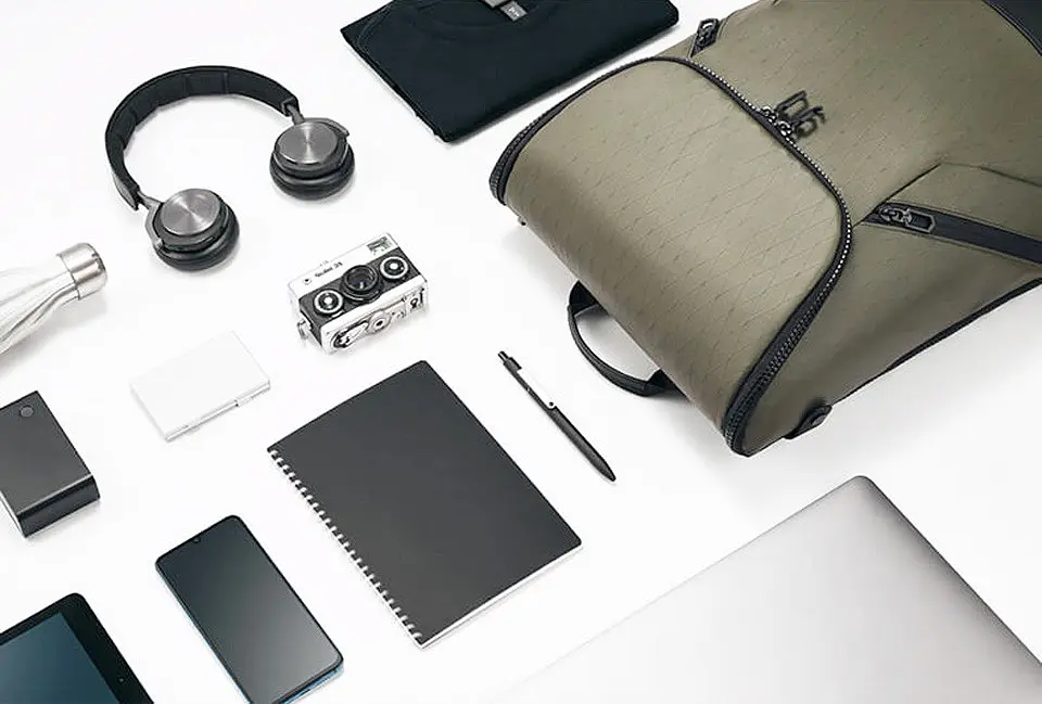 Рюкзак RunMi 90 Points FULL OPEN Business Travel Backpack Green - фото 4