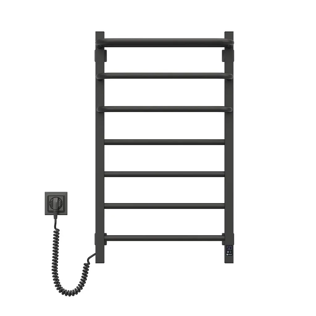 Електрична рушникосушка Navin Fortis 480x800 Sensor ліва чорний муар 12-228053-3680, Чорний матовий, Ліве, Електронний - фото 2