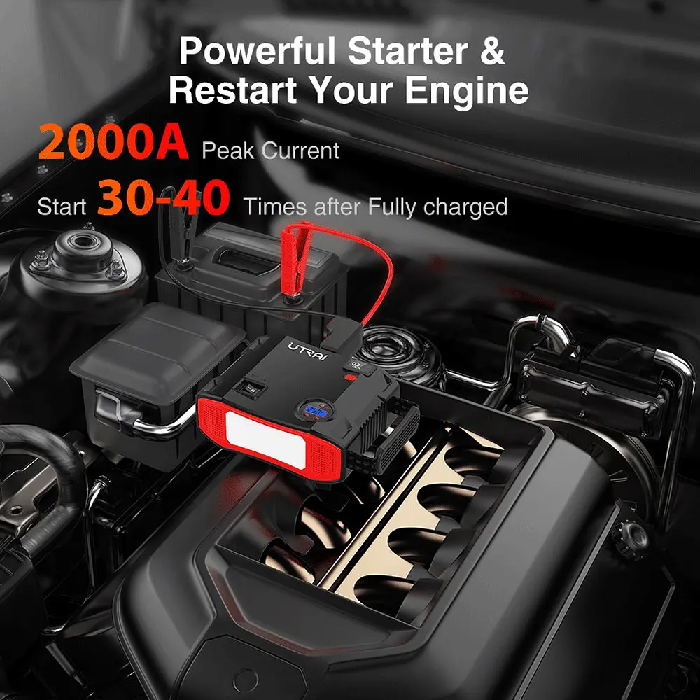 Автомобильное пусковое устройство Utrai 24000Mah 150Psi 2000A 4 в 1 - фото 10