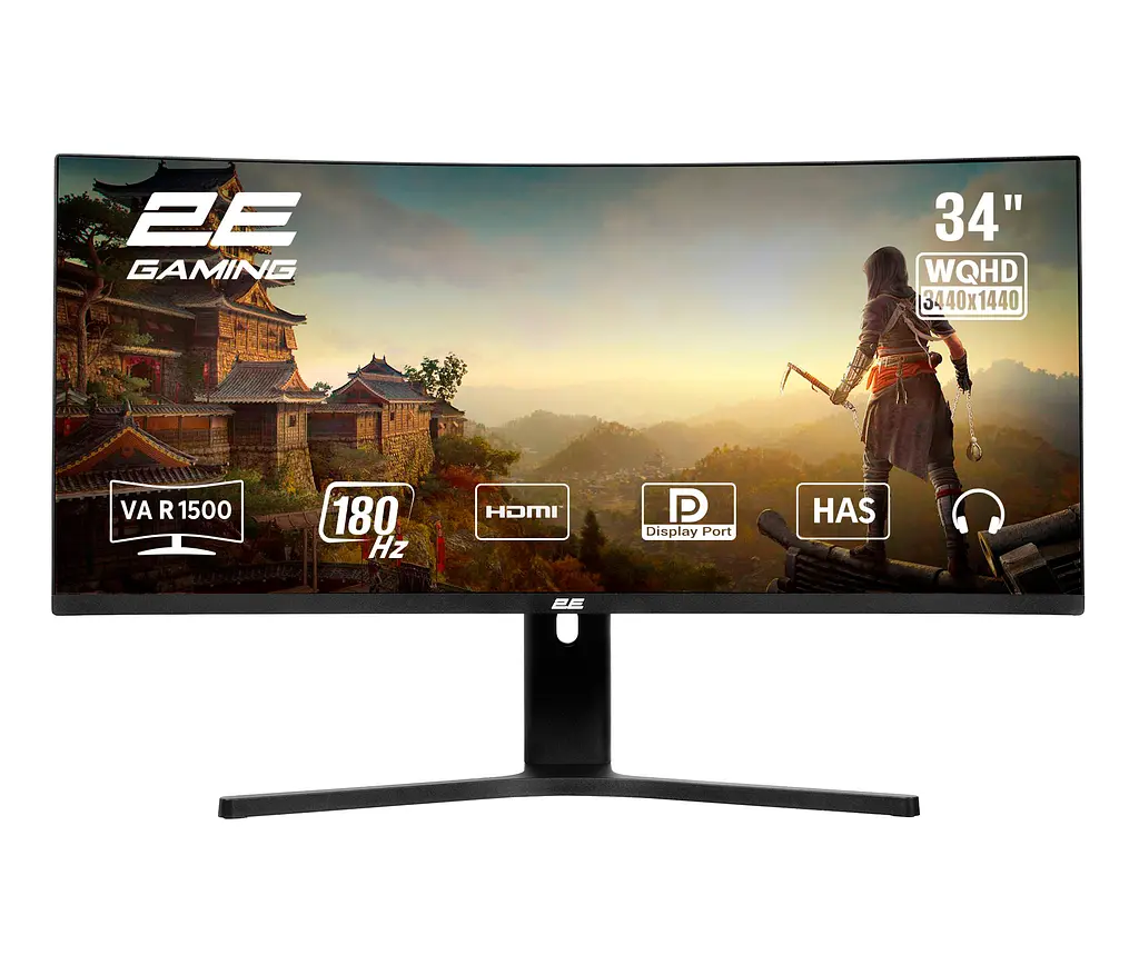 Монітор 2E Gaming 34" G3424B 2xHDMI DP VA 3440x1440 180Hz 1ms NTSC 85% CURVED FreeSync HAS teh0014152 - фото 3