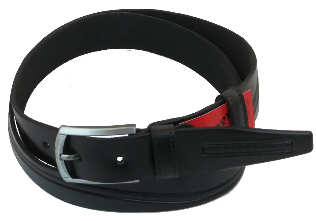 Ремінь Skipper 1047-35 під брюки натуральна шкіра 3,5 см Чорний