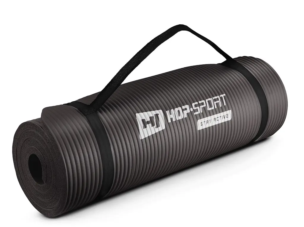 Мат для фітнесу та йоги Hop-Sport HS-N015GM 1,5см чорний - фото 2