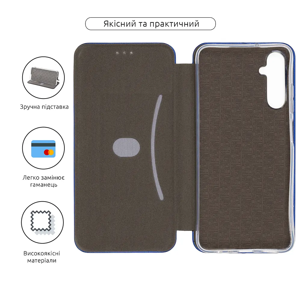 Чехол-книжка для Samsung Galaxy A05s (A057), G-Case, синий, кожаный чехол-книга из экокожи (PU) и TPU, с магнитом, с подставкой и вместительным кардхолдером, противоударный, защита всего корпуса, ArmorStandart (ARM72571) - фото 3