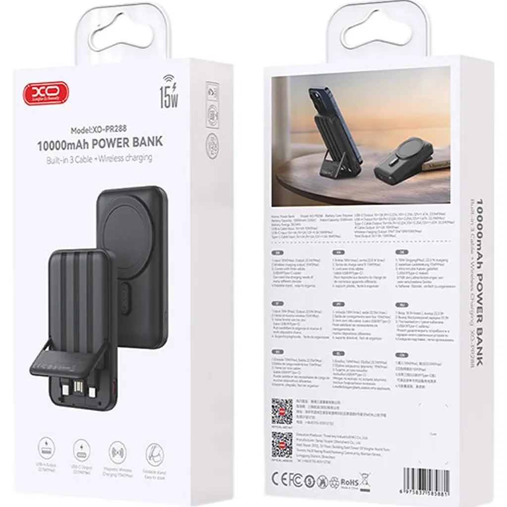 Зовнішній акумулятор XO PR288 10000mAh 22.5W Black (XO-PR288-BK) [172658] - фото 6