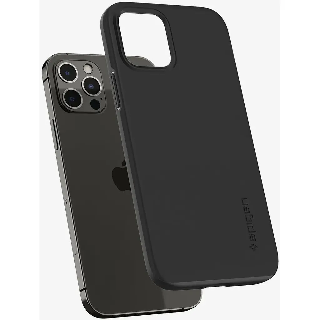Оригінальний тонкий чохол Spigen для iPhone 12 Pro (6.1") Thin Fit Black ACS01696 - фото 3