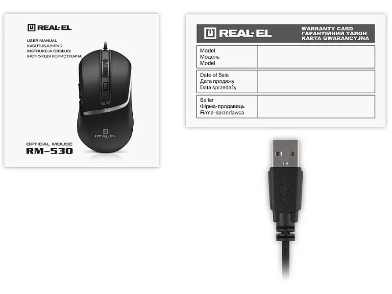 Миша REAL-EL RM-530 Black (EL123200053) - фото 9
