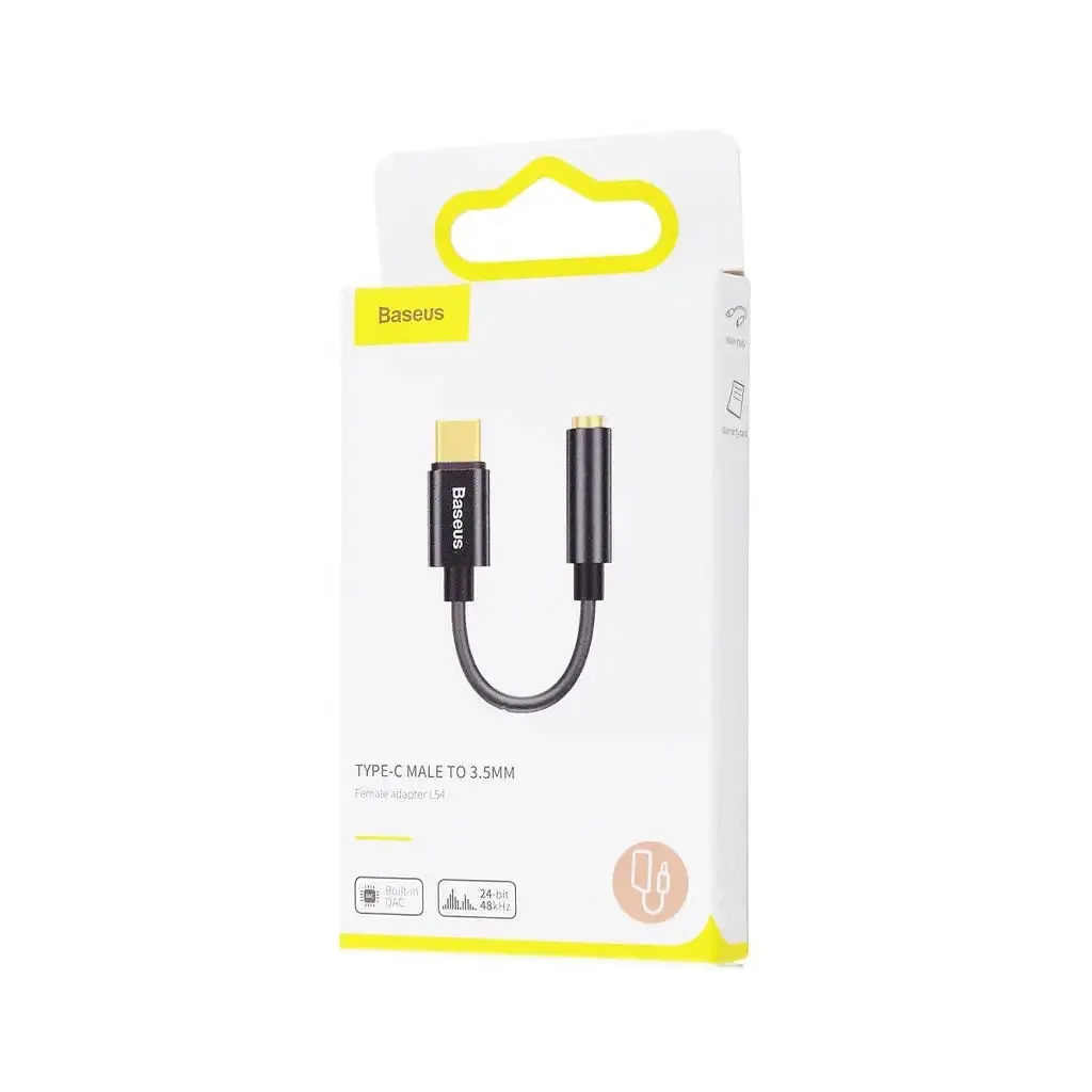 Перехідник USB-C M to 3.5mm F 0.1m black Baseus (CATL54-01) - фото 4