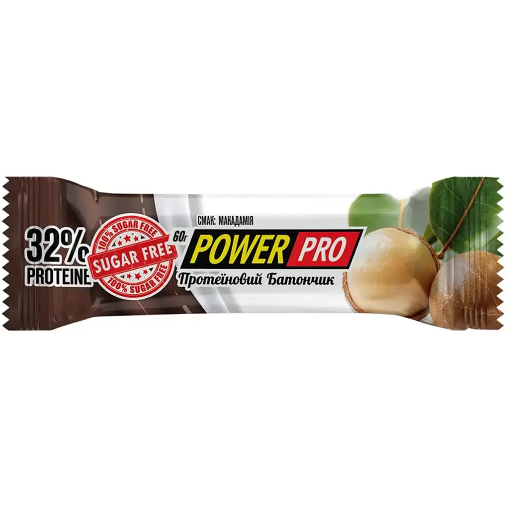 Протеїновий батончик Power Pro Nutella Макадамія 32% без цукру 20 шт. x 60 г