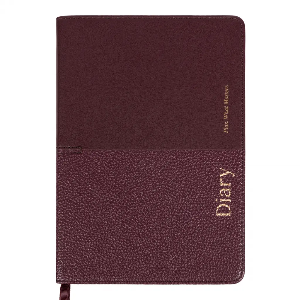 Щоденник діловий Leo Planner 2027 Royal А5 твердий бордовий 368 сторінок (252770)