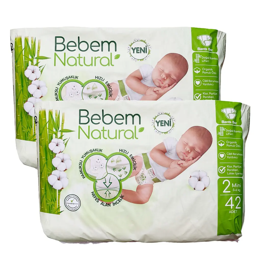 Підгузки Bebem Natural 2 Mini (3 - 6 кг), 84 шт