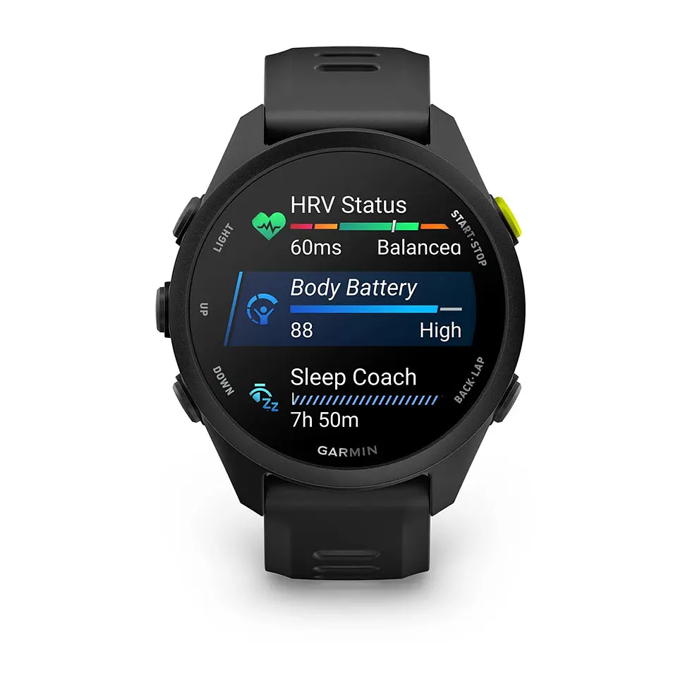 Смарт-годинник Garmin Forerunner 70 з чорним силіконовим ремінцем - фото 2